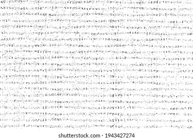 Textura de tela vectorial. Textura angustiada de tejido. Borde de fondo. Ilustración del vector de medio tono abstracto. Superposición para crear un efecto interesante y profundidad. Negro aislado en blanco. EPS10.