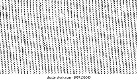 Vector fabric texture. Distressed texture of weaving fabric. Grunge background. Abstract halftone vector illustration. Overlay to create interesting effect and depth. Black isolated on white. EPS10.