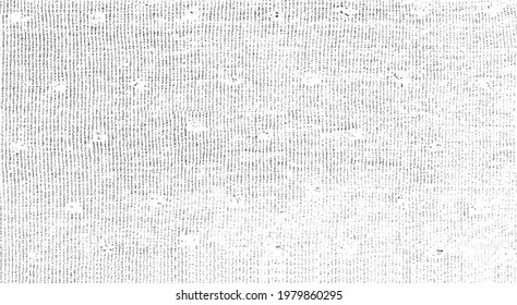 Vector fabric texture. Distressed texture of weaving fabric. Grunge background. Abstract halftone vector illustration. Overlay to create interesting effect and depth. Black isolated on white. EPS10.