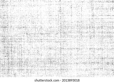 Vector fabric texture. Distressed texture of weaving fabric. Grunge background. Abstract halftone vector illustration. Overlay to create interesting effect and depth. Black isolated on white. EPS10.