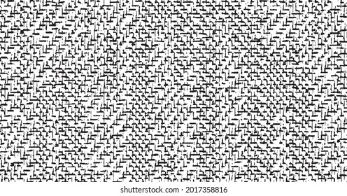 Vector fabric texture. Distressed texture of weaving fabric. Grunge background. Abstract halftone vector illustration. Overlay to create interesting effect and depth. Black isolated on white. EPS10.
