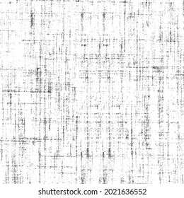 Vector fabric texture. Distressed texture of weaving fabric. Grunge background. Abstract halftone vector illustration. Overlay to create interesting effect and depth. Black isolated on white. EPS10.