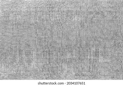 Vector fabric texture. Distressed texture of weaving fabric. Grunge background. Abstract halftone vector illustration. Overlay to create interesting effect and depth. Black isolated on white. EPS10.