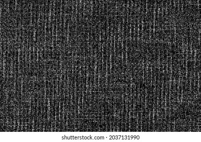 Vector fabric texture. Distressed texture of weaving fabric. Grunge background. Abstract halftone vector illustration. Overlay to create interesting effect and depth. Isolated on white. EPS10.