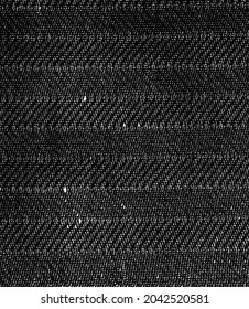 Vector fabric texture. Distressed texture of weaving fabric. Grunge background. Abstract halftone vector illustration. Overlay to create interesting effect and depth. Black isolated on white. EPS10.