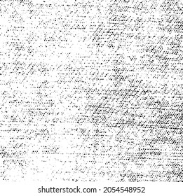 Vector fabric texture. Distressed texture of weaving fabric. Grunge background. Abstract halftone vector illustration. Overlay to create interesting effect and depth. Black isolated on white. EPS10.