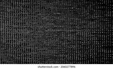 Vektor-Textur. Bedrängte Textur des Webgewebes. brüchiger Hintergrund. Abstrakte Halbtonvektorgrafik. Overlay, um interessante Wirkung und Tiefe zu erzeugen. Schwarz einzeln auf Weiß. EPS10.