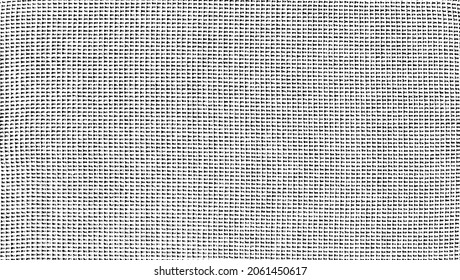 Vector fabric texture. Distressed texture of weaving fabric. Grunge background. Abstract halftone vector illustration. Overlay to create interesting effect and depth. Black isolated on white. EPS10.