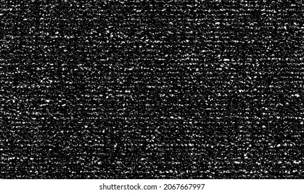 Textura de tela vectorial. Textura angustiada de tejido. Borde de fondo. Ilustración del vector de medio tono abstracto. Superposición para crear un efecto interesante y profundidad. Negro aislado en blanco. EPS10.