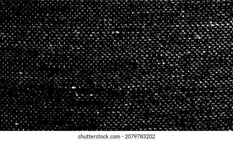 Textura de tela vectorial. Textura angustiada de tejido. Borde de fondo. Ilustración del vector de medio tono abstracto. Superposición para crear un efecto interesante y profundidad. Negro aislado en blanco. EPS10.