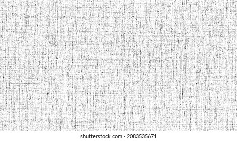 Vector fabric texture. Distressed texture of weaving fabric. Grunge background. Abstract halftone vector illustration. Overlay to create interesting effect and depth. Black isolated on white. EPS10.