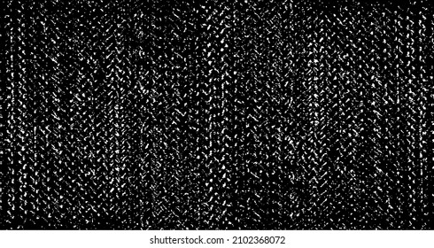 Vector fabric texture. Distressed texture of weaving fabric. Grunge background. Abstract halftone vector illustration. Overlay to create interesting effect and depth. Black isolated on white. EPS10.