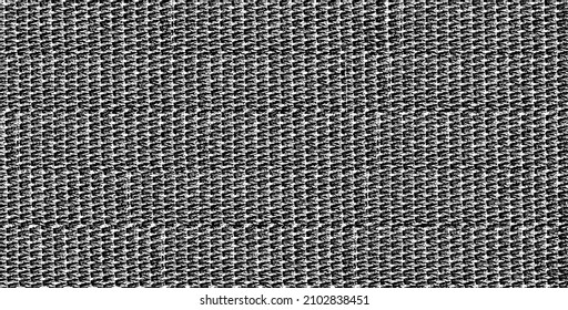 Vector fabric texture. Distressed texture of weaving fabric. Grunge background. Abstract halftone vector illustration. Overlay to create interesting effect and depth. Black isolated on white. EPS10.