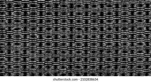 Vector fabric texture. Distressed texture of weaving fabric. Grunge background. Abstract halftone vector illustration. Overlay to create interesting effect and depth. Black isolated on white. EPS10.