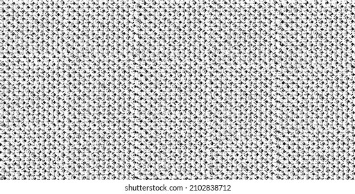 Vector fabric texture. Distressed texture of weaving fabric. Grunge background. Abstract halftone vector illustration. Overlay to create interesting effect and depth. Black isolated on white. EPS10.