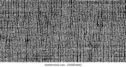 Vector fabric texture. Distressed texture of weaving fabric. Grunge background. Abstract halftone vector illustration. Overlay to create interesting effect and depth. Black isolated on white. EPS10.