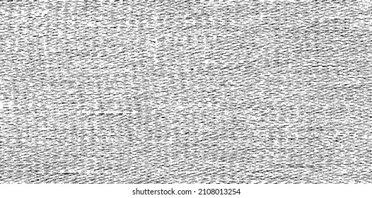 Textura de tela vectorial. Textura angustiada de tejido. Borde de fondo. Ilustración del vector de medio tono abstracto. Superposición para crear un efecto interesante y profundidad. Negro aislado en blanco. EPS10.