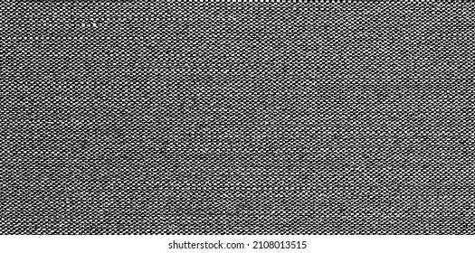 Textura de tela vectorial. Textura angustiada de tejido. Borde de fondo. Ilustración del vector de medio tono abstracto. Superposición para crear un efecto interesante y profundidad. Negro aislado en blanco. EPS10.