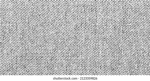 Vektor-Textur. Bedrängte Textur des Webgewebes. brüchiger Hintergrund. Abstrakte Halbtonvektorgrafik. Overlay, um interessante Wirkung und Tiefe zu erzeugen. Schwarz einzeln auf Weiß. EPS10.
