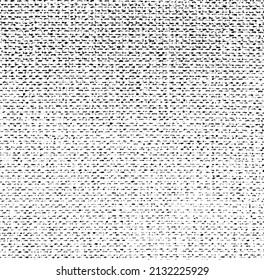 Vector fabric texture. Distressed texture of weaving fabric. Grunge background. Abstract halftone vector illustration. Overlay to create interesting effect and depth. Black isolated on white. EPS10.