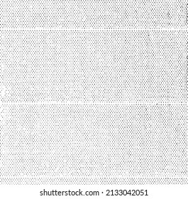 Vector fabric texture. Distressed texture of weaving fabric. Grunge background. Abstract halftone vector illustration. Overlay to create interesting effect and depth. Black isolated on white. EPS10.