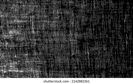 Vektor-Textur. Bedrängte Textur des Webgewebes. brüchiger Hintergrund. Abstrakte Halbtonvektorgrafik. Overlay, um interessante Wirkung und Tiefe zu erzeugen. Schwarz einzeln auf Weiß. EPS10.
