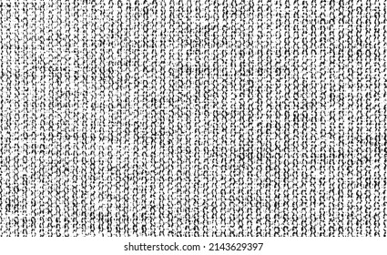 Vector fabric texture. Distressed texture of weaving fabric. Grunge background. Abstract halftone vector illustration. Overlay to create interesting effect and depth. Black isolated on white. EPS10.