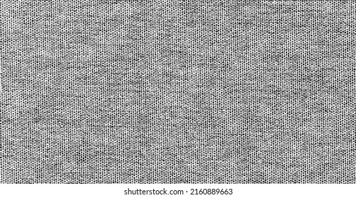 Vector fabric texture. Distressed texture of weaving fabric. Grunge background. Abstract halftone vector illustration. Overlay to create interesting effect and depth. Black isolated on white. EPS10.