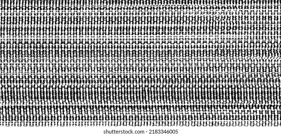 Vektor-Textur. Bedrängte Textur des Webgewebes. brüchiger Hintergrund. Abstrakte Halbtonvektorgrafik. Overlay, um interessante Wirkung und Tiefe zu erzeugen. Schwarz einzeln auf Weiß. EPS10.