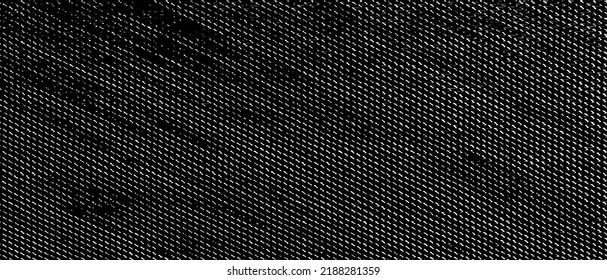 Vector fabric texture. Distressed texture of weaving fabric. Grunge background. Abstract halftone vector illustration. Overlay to create interesting effect and depth. Black isolated on white. EPS10.