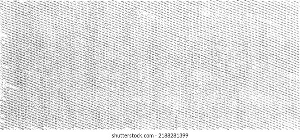 Vector fabric texture. Distressed texture of weaving fabric. Grunge background. Abstract halftone vector illustration. Overlay to create interesting effect and depth. Black isolated on white. EPS10.