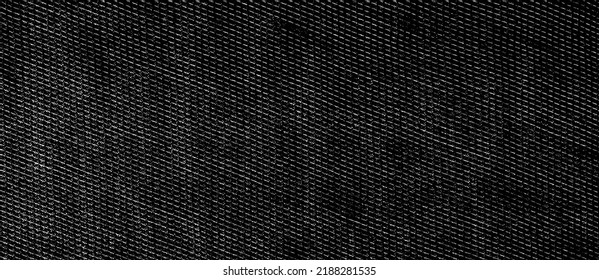 Vector fabric texture. Distressed texture of weaving fabric. Grunge background. Abstract halftone vector illustration. Overlay to create interesting effect and depth. Black isolated on white. EPS10.