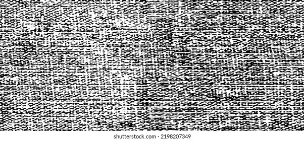 Vector fabric texture. Distressed texture of weaving fabric. Grunge background. Abstract halftone vector illustration. Overlay to create interesting effect and depth. Black isolated on white. EPS10.