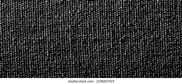 Vector fabric texture. Distressed texture of weaving fabric. Grunge background. Abstract halftone vector illustration. Overlay to create interesting effect and depth. Black isolated on white. EPS10.