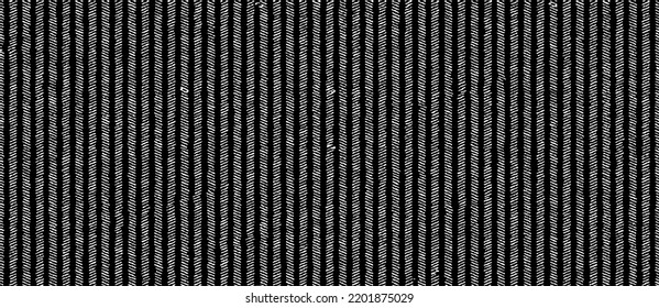 Vector fabric texture. Distressed texture of weaving fabric. Grunge background. Abstract halftone vector illustration. Overlay to create interesting effect and depth. Black isolated on white. EPS10.