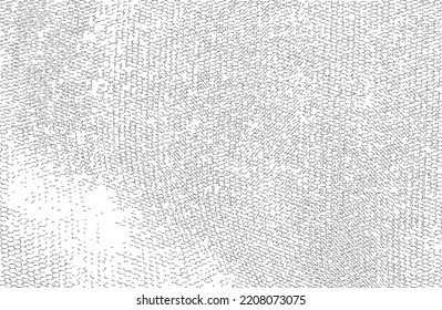 Vector fabric texture. Distressed texture of weaving fabric. Grunge background. Abstract halftone vector illustration. Overlay to create interesting effect and depth. Black isolated on white. EPS10.