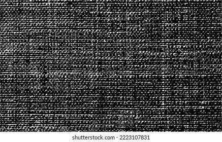 Vector fabric texture. Distressed texture of weaving fabric. Grunge background. Abstract halftone vector illustration. Overlay to create interesting effect and depth. Black isolated on white. EPS10.