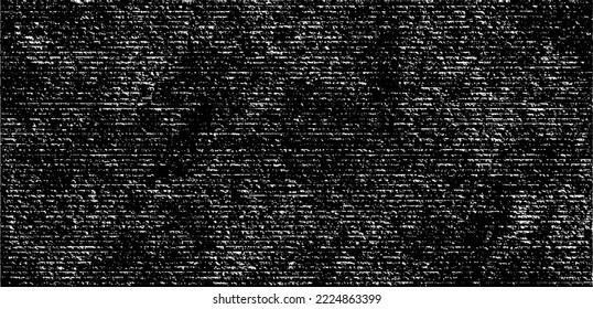Textura de tela vectorial. Textura angustiada de tejido. Borde de fondo. Ilustración del vector de medio tono abstracto. Superposición para crear un efecto interesante y profundidad. Negro aislado en blanco. EPS10.