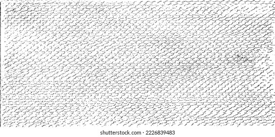 Textura de tela vectorial. Textura angustiada de tejido. Borde de fondo. Ilustración del vector de medio tono abstracto. Superposición para crear un efecto interesante y profundidad. Negro aislado en blanco. EPS10.