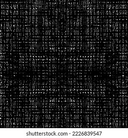 Vector fabric texture. Distressed texture of weaving fabric. Grunge background. Abstract halftone vector illustration. Overlay to create interesting effect and depth. Black isolated on white. EPS10.
