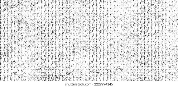 Vector fabric texture. Distressed texture of weaving fabric. Grunge background. Abstract halftone vector illustration. Overlay to create interesting effect and depth. Black isolated on white. EPS10.