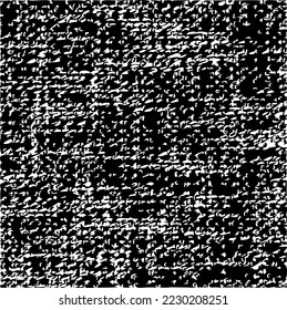 Vector fabric texture. Distressed texture of weaving fabric. Grunge background. Abstract halftone vector illustration. Overlay to create interesting effect and depth. Black isolated on white. EPS10.