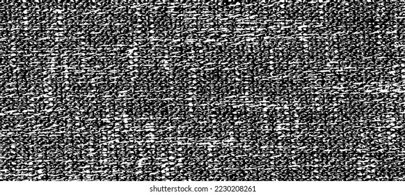 Vector fabric texture. Distressed texture of weaving fabric. Grunge background. Abstract halftone vector illustration. Overlay to create interesting effect and depth. Black isolated on white. EPS10.