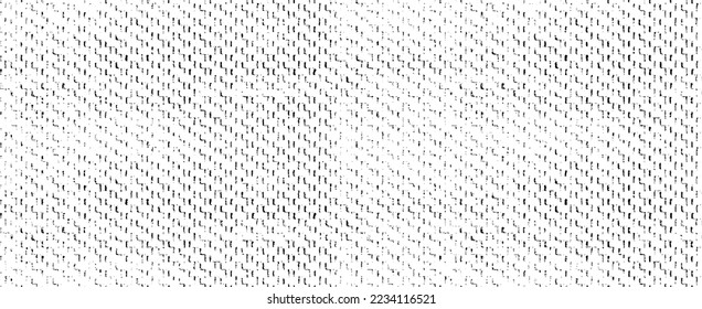 Textura de tela vectorial. Textura angustiada de tejido. Borde de fondo. Ilustración del vector de medio tono abstracto. Superposición para crear un efecto interesante y profundidad. Negro aislado en blanco. EPS10.