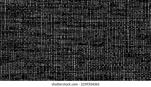 Vector fabric texture. Distressed texture of weaving fabric. Grunge background. Abstract halftone vector illustration. Overlay to create interesting effect and depth. Black isolated on white. EPS10.