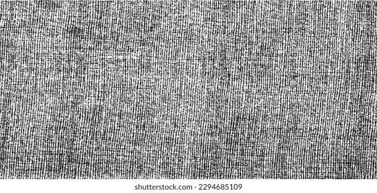 Vector fabric texture. Distressed texture of weaving fabric. Grunge background. Abstract halftone vector illustration. Overlay to create interesting effect and depth. Black isolated on white. EPS10.