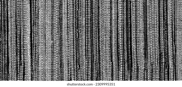 Vector fabric texture. Distressed texture of weaving fabric. Grunge background. Abstract halftone vector illustration. Overlay to create interesting effect and depth. Black isolated on white. EPS10.
