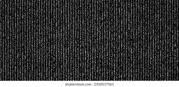 Textura de tela vectorial. Textura angustiada de tejido. Borde de fondo. Ilustración del vector de medio tono abstracto. Superposición para crear un efecto interesante y profundidad. Negro aislado en blanco. EPS10.