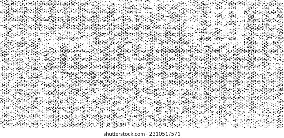 Vector fabric texture. Distressed texture of weaving fabric. Grunge background. Abstract halftone vector illustration. Overlay to create interesting effect and depth. Black isolated on white. EPS10.