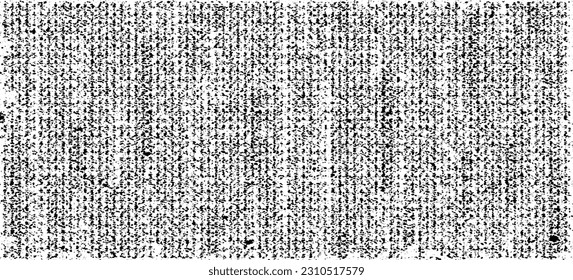Vector fabric texture. Distressed texture of weaving fabric. Grunge background. Abstract halftone vector illustration. Overlay to create interesting effect and depth. Black isolated on white. EPS10.